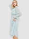 Платье А-силуэта бирюзовое в принт | 6431032 | фото 3
