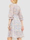 Платье А-силуэта сиренево-бежевое в принт | 6431038 | фото 4