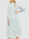 Платье А-силуэта бирюзовое в принт | 6431042 | фото 4