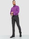 Рубашка фиолетовая в принтованную полоску | 6431069 | фото 2