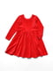 Платье красное велюровое | 6426100 | фото 2