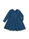 Платье синее с цветочным принтом и микроначесом | 6426547 | фото 2