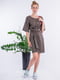 Сукня А-силуету кольору хакі | 6431714 | фото 3
