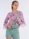 Блуза розовая с цветочным принтом | 6431741 | фото 5