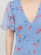 Платье А-силуэта голубое в цветочный принт | 6431808 | фото 4