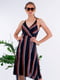 Сукня А-силуету чорна в смужку | 6431864 | фото 3