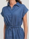 Платье-рубашка синее | 6431944 | фото 3