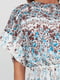 Платье А-силуэта белое в принт с открытой спиной | 6431945 | фото 4