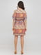 Платье А-силуэта разноцветное с геометрическим принтом | 6431949 | фото 2