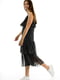 Сукня А-силуету чорна у горошок | 6432044 | фото 3