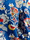 Блуза с рукавом-фонарик синяя с принтом | 6432099 | фото 4