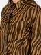 Платье-рубашка коричневое в принт | 6432184 | фото 3