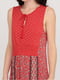 Платье А-силуэта красное с декором | 6432297 | фото 3