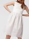 Платье А-силуэта молочного цвета с вышивкой | 6432343 | фото 3