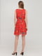 Платье А-силуэта красное с цветочным принтом | 6432363 | фото 2