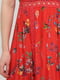 Платье А-силуэта красное с цветочным принтом | 6432363 | фото 4