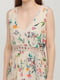 Сукня А-силуету бежева з квітковим принтом | 6432364 | фото 3