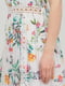 Платье А-силуэта белое с цветочным принтом | 6432365 | фото 4