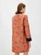 Платье А-силуэта кораллового цвета в принт | 6432610 | фото 2