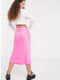 Розовая атласная юбка миди розовая | 6432720 | фото 2