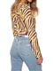 Блуза с завязками спереди желто-фиолетовая | 6433100 | фото 2