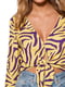 Блуза с завязками спереди желто-фиолетовая | 6433100 | фото 3