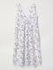Платье А-силуэта белое с цветочным принтом | 6433245