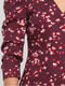 Сукня А-силуету бордова з квітковим принтом | 6433335 | фото 4