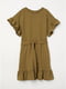 Сукня кольору хакі з оборкою | 6433338 | фото 2