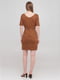 Платье А-силуэта коричневое | 6433746 | фото 2