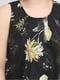 Блуза чорна з квітковим принтом | 6433751 | фото 4