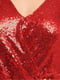 Блуза “на запах” красная, декорированная пайетками | 6434001 | фото 4