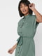 Платье-рубашка зеленое | 6434129 | фото 3