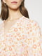 Платье А-силуэта кораллового цвета с принтом | 6434391 | фото 4