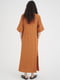 Платье А-силуэта терракотового цвета | 6434418 | фото 2