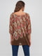 Блуза коричневая с принтом | 6434456 | фото 2