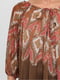 Блуза коричневая с принтом | 6434456 | фото 4