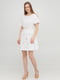 Платье А-силуэта белое в принт | 6434974