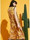 Сукня А-силуету жовта в принт | 6435095 | фото 2