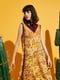 Сукня А-силуету жовта в принт | 6435095 | фото 3