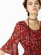 Платье А-силуэта бордовое в принт | 6435106 | фото 3