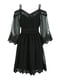 Сукня А-силуету чорна | 6435107 | фото 7