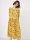 Сукня А-силуету жовта в принт | 6435114 | фото 5