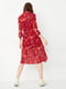 Сукня А-силуету червона в принт | 6435198 | фото 2