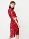 Сукня А-силуету червона в принт | 6435198 | фото 3