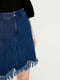 Юбка джинсовая синяя с бахромой | 6435254 | фото 4
