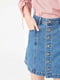 Юбка джинсовая синяя с цветами | 6435258 | фото 3