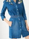 Платье-рубашка джинсовое синее | 6435295 | фото 3