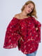 Блуза червона з квітковим принтом | 6435372 | фото 3