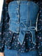 Блуза з корсетом синя з квітковим принтом | 6435452 | фото 2